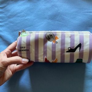 Lulu Guinness Round Makeup Bag with Mirror